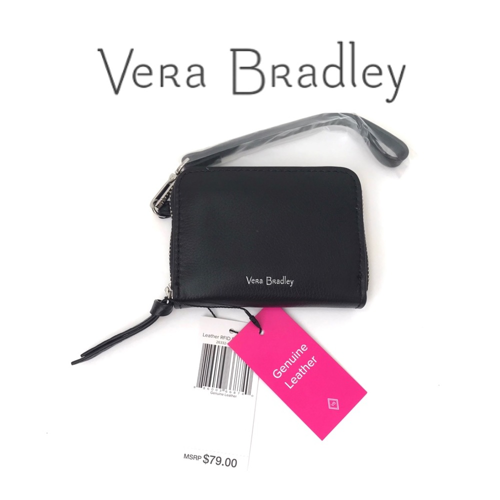 🖤🆕 New Vera Bradley Black Leather Small Wallet